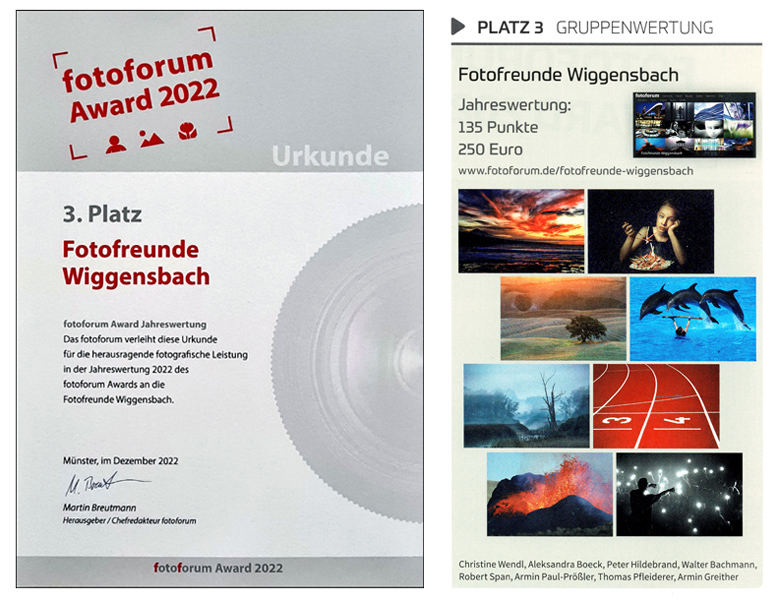 Erfolg beim Fotoforum Award 2022