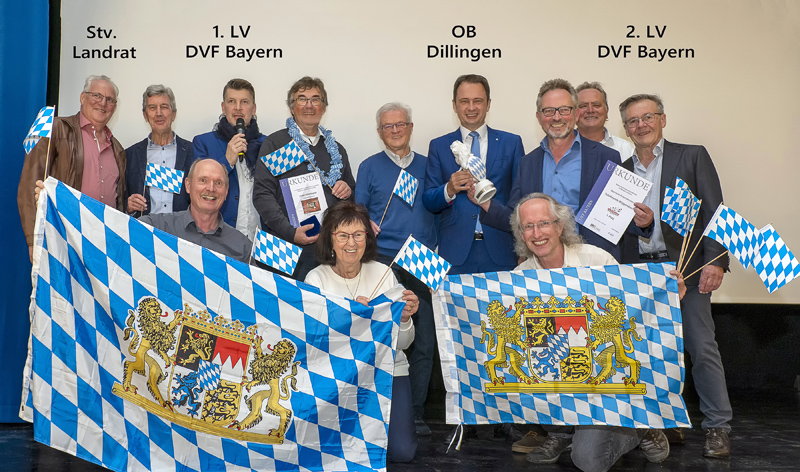 Gruppenbild mit den VIPs, Stv. Landrat Erhard Friegel, 1. Landesvorsitzender des DVF Bayern Alexander Gohlke, OB Dillingen Frank Kunz, 2. LV des DVF Bayern Wolfgang Elster Gruppenbild mit den VIPs, Stv. Landrat Erhard Friegel, 1. Landesvorsitzender des DVF Bayern Alexander Gohlke, OB Dillingen Frank Kunz, 2. LV des DVF Bayern Wolfgang Elster