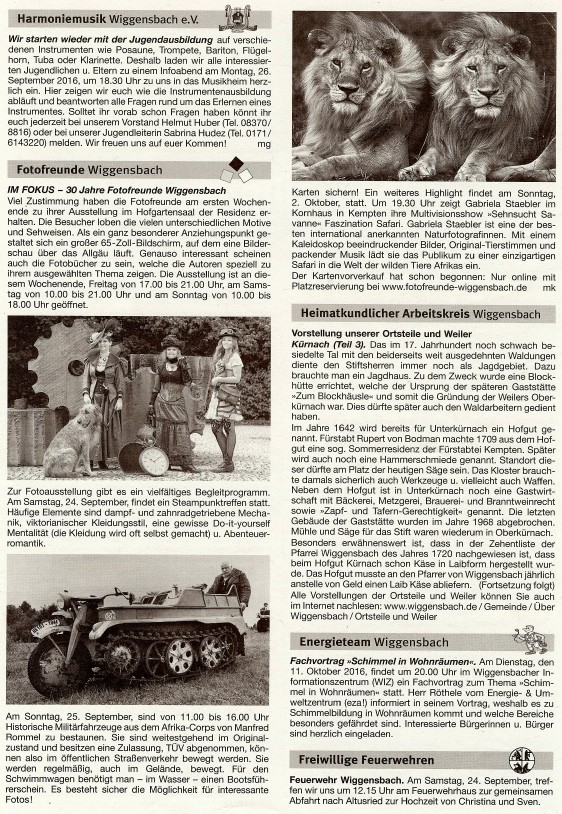 2016 09 23 Wochenblatt Wiggensbach