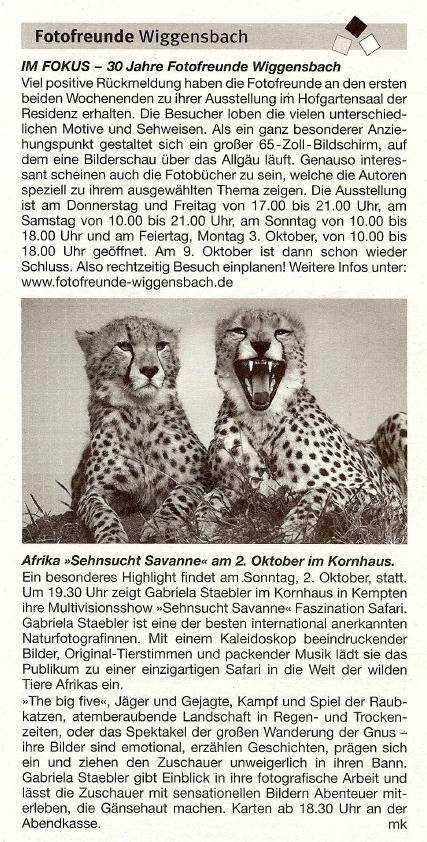 2016 09 30 Wochenblatt Wiggensbach