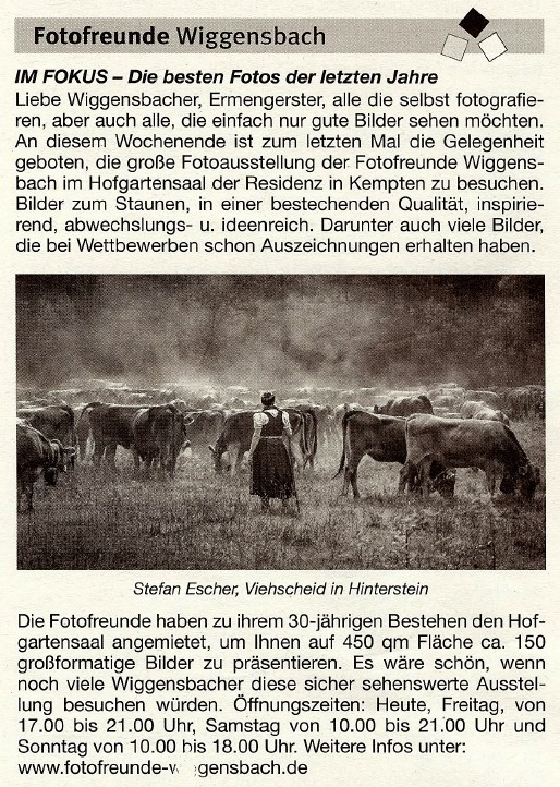 2016 10 07 Wochenblatt Wiggensbach