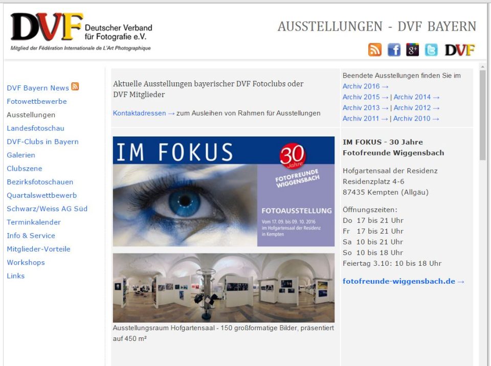 DVF Bayern Ausstellung 2016