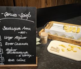 Auswahl der Käsesorten vom Genuss-Spieß